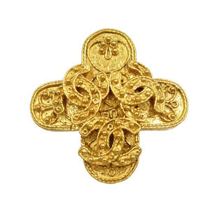 CHANEL Gold Coco Mark Brooch